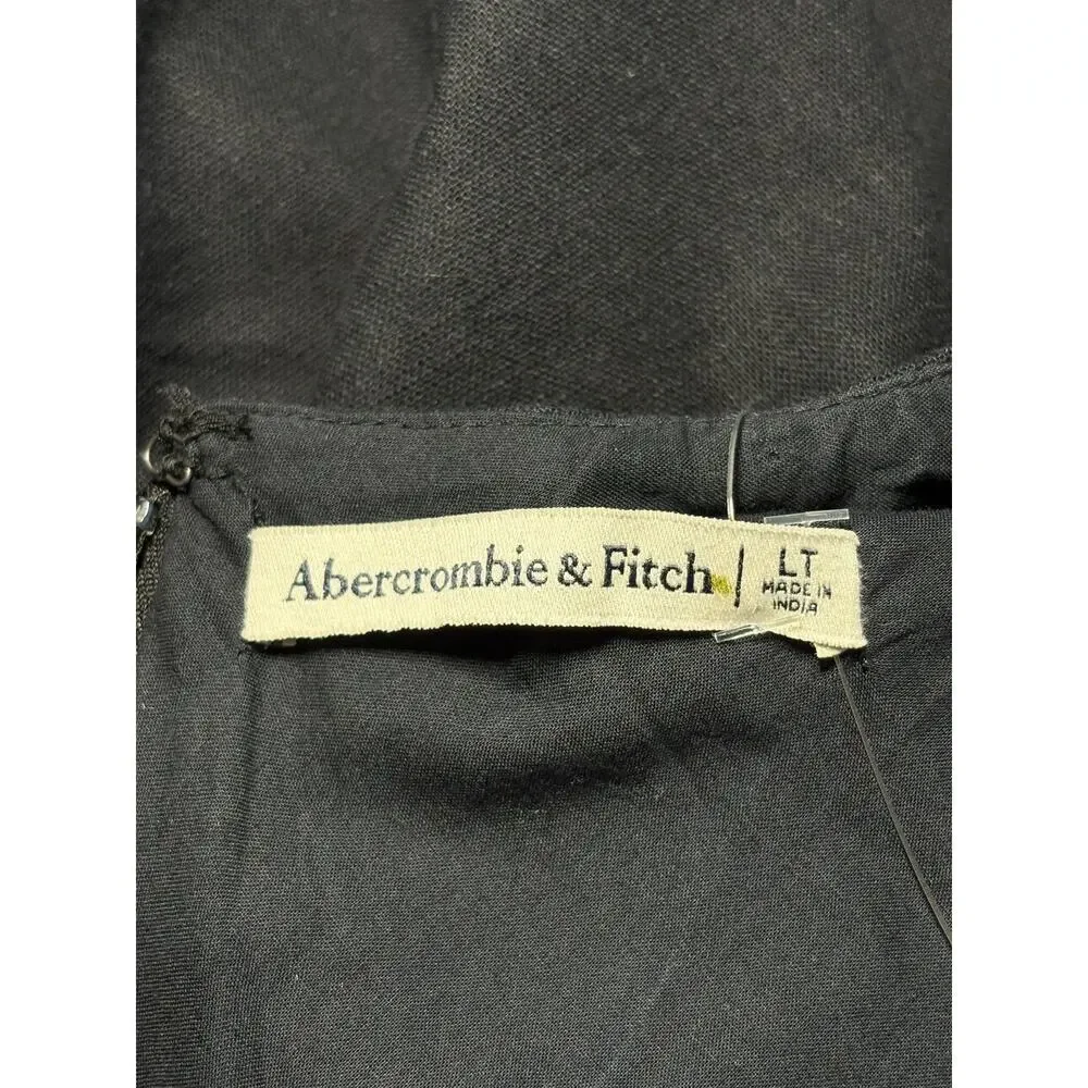 NWOT Abercrombie & Fitch Beaded Plunge Linen Cotton Maxi Dress Womens Large Tall